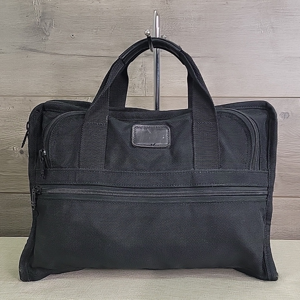 Tumi Black Ballistic Nylon Light Weight Business Portfolio Laptop Bag